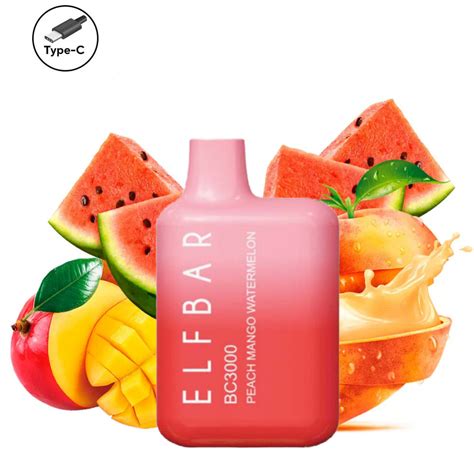 ELF BAR BC3000 - Peach Mango Watermelon 5% Nicotine Disposable Vape ...