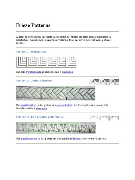 Frieze Patterns | Pattern | Symmetry