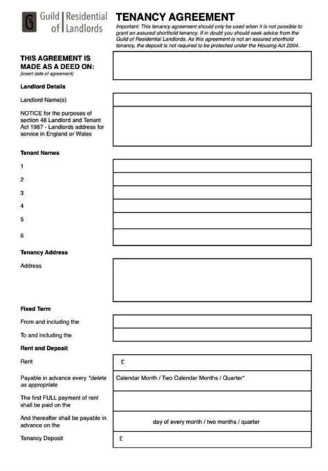 Ast Tenancy Agreement Template - SampleTemplatess - SampleTemplatess