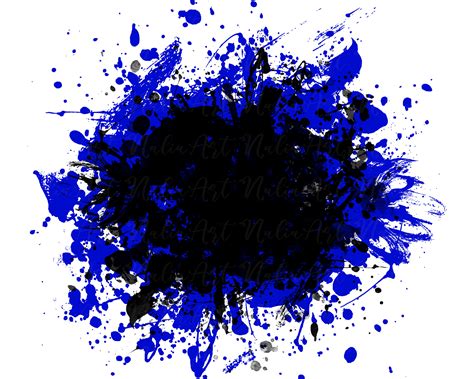 Background Paint Splatter Blue Black Splash Frame Splatter - Etsy