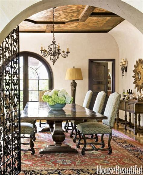 Tour a 1920s Spanish Colonial Revival House with Blushed Peach Dining Room