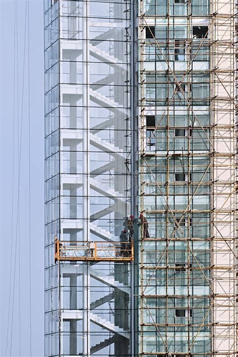 Skycraper Under Construction, Weihai Stock Image - Image of exterior ...