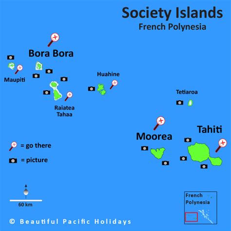 French Polynesia Society Islands Map