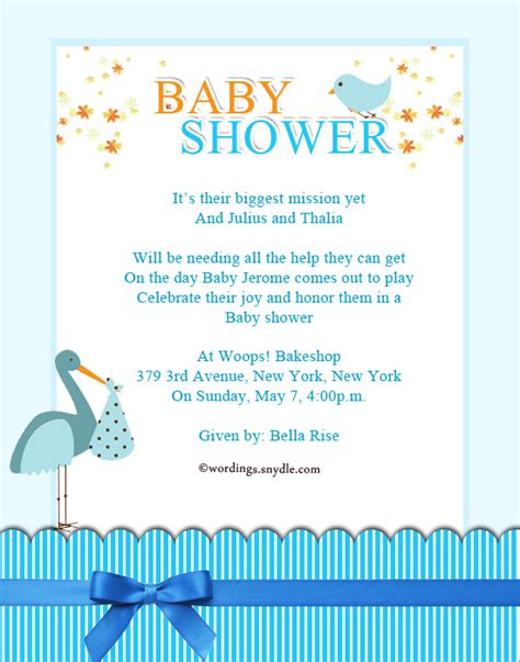 Baby Shower Party Invitation Wording – Wordings and Messages