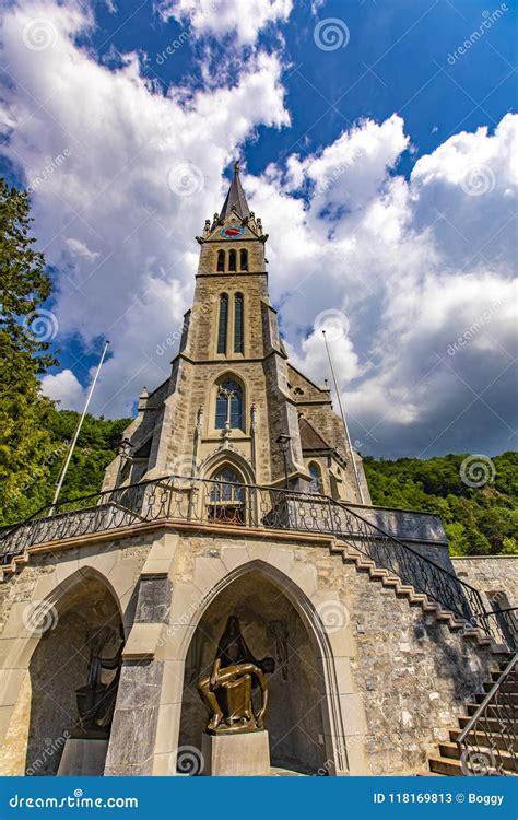 Vaduz Cathedral in Liechtenstein Stock Image - Image of architecture ...