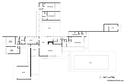 kaufmann desert house: ground floor plan