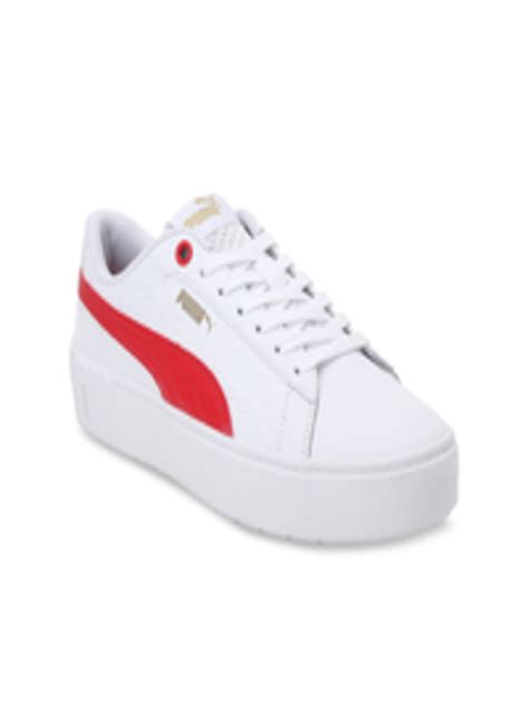 Buy Puma Women White & Red Colourblocked Sneakers - Casual Shoes for ...