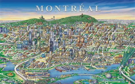 Montreal Downtown pictorial Map - Montreal • mappery