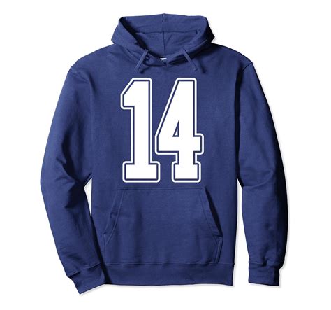 #14 White Outline Number 14 Sports Fan Jersey Hoodie-ANZ – Anztshirt