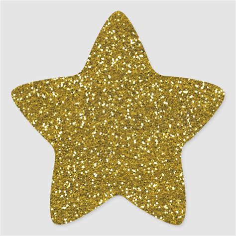 Stylish Glitter Gold Star Sticker | Zazzle | Gold star stickers, Gold ...