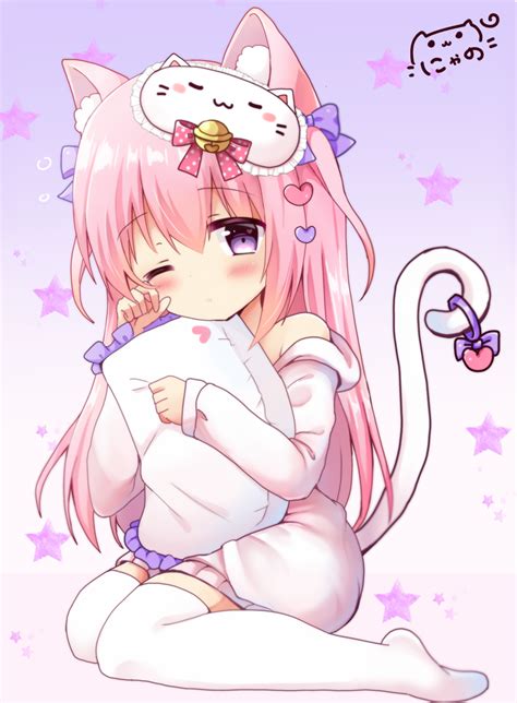 Anime Kawaii Girl Pink Cat - Anime Wallpaper HD