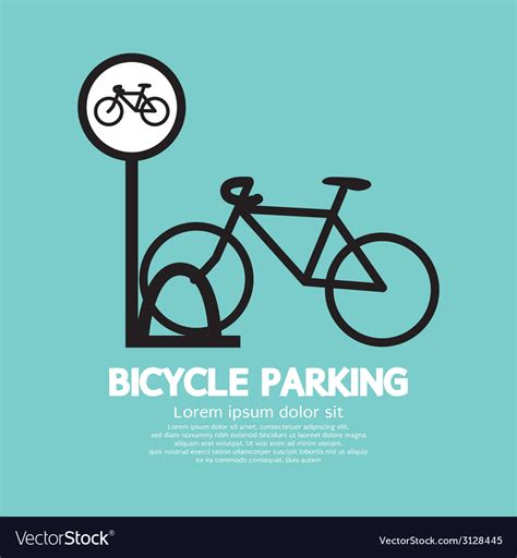 Bicycle parking sign Royalty Free Vector Image