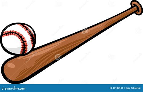 Baseball Ball and Bat Cartoon Clip Art Stock Vector - Illustration of ...