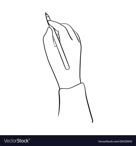 Hand holding pencil sketch Royalty Free Vector Image