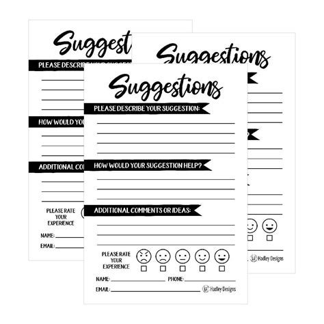 Printable Suggestion Box Template