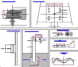 Road or Highway Barrier Guard Rail DWG Detail for AutoCAD • DesignsCAD