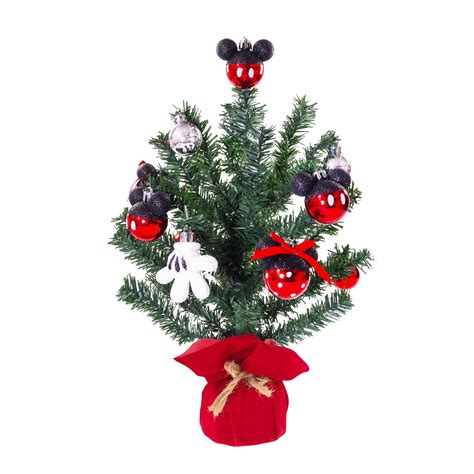 Disney, Mickey Mouse Christmas Tree, 16 inches Tall, Black, Red and ...