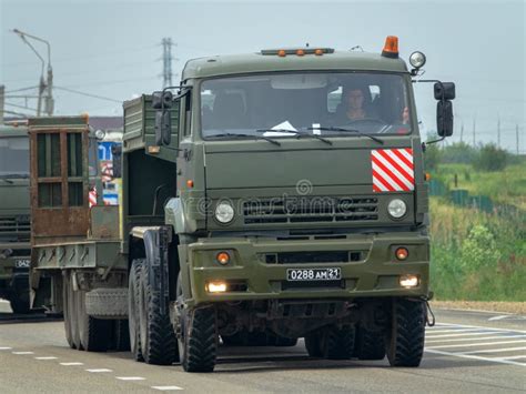 Convoy of Military Trucks on the Highway Editorial Stock Image - Image ...