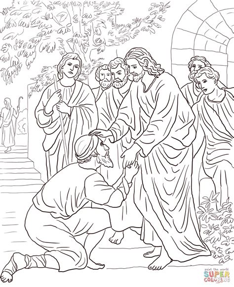 Jesus Heals the Leper coloring page | Free Printable Coloring Pages