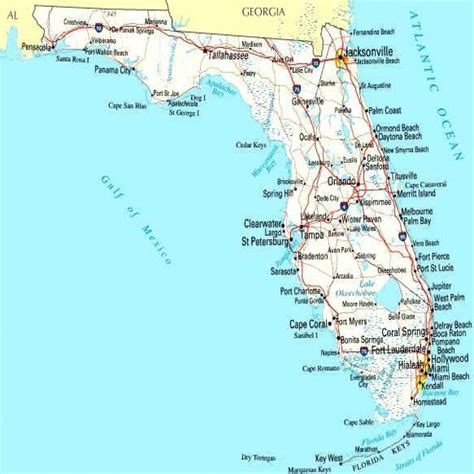 Map Of Florida Coastal Beaches