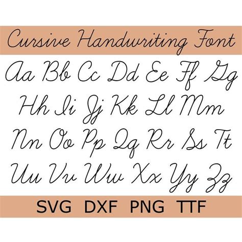 Cursive Font SVG TTF, Cursive Font, Handwriting Font, School Font ...