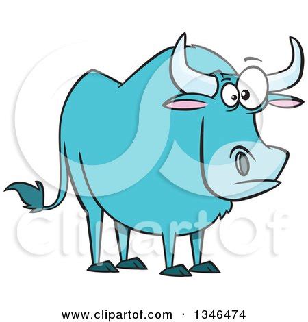 Clipart of a Cartoon Paul Bunyan's Babe the Blue Ox - Royalty Free ...