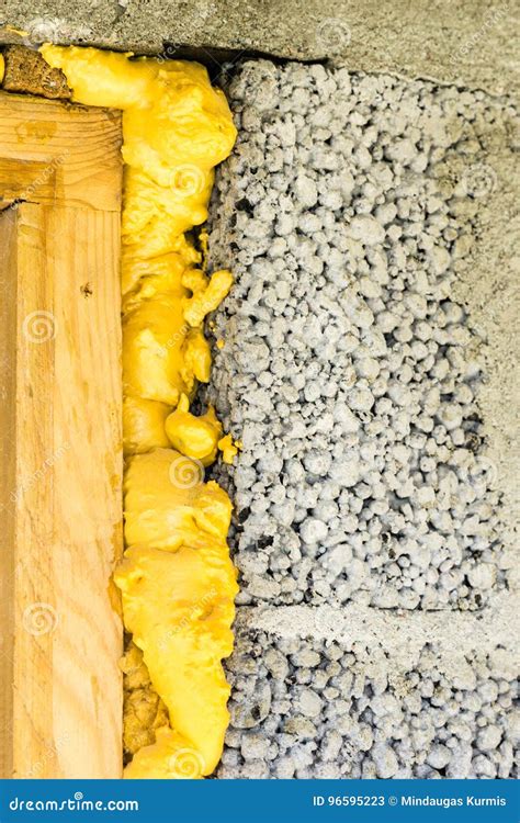 Door with insulation foam stock image. Image of energy - 96595223