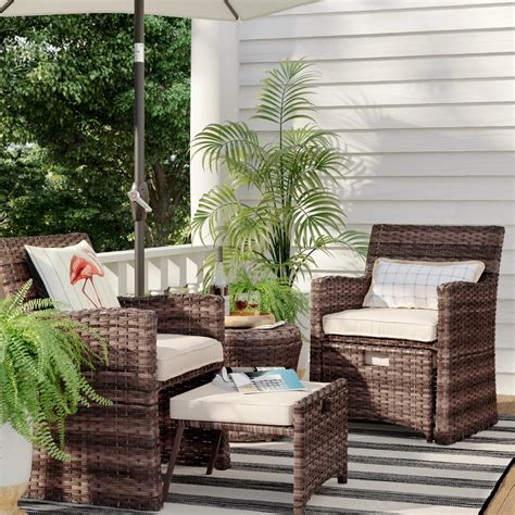 Halsted Wicker Small Space Patio Furniture Set | Best Wicker Outdoor ...