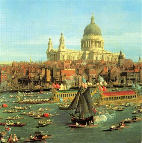 Canaletto: The River Thames with St. Paul's Cathedral on Lord Mayor's ...