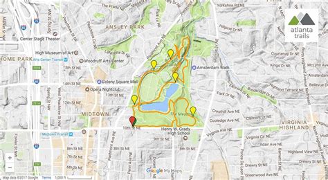 Piedmont Park Map | Color 2018