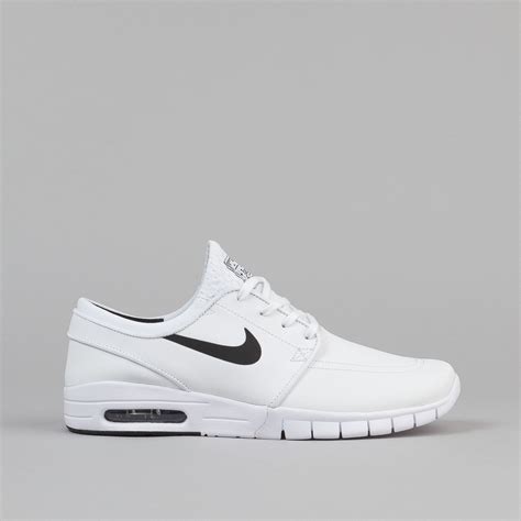 Nike SB Stefan Janoski Max Leather Shoes - White / Black | Flatspot