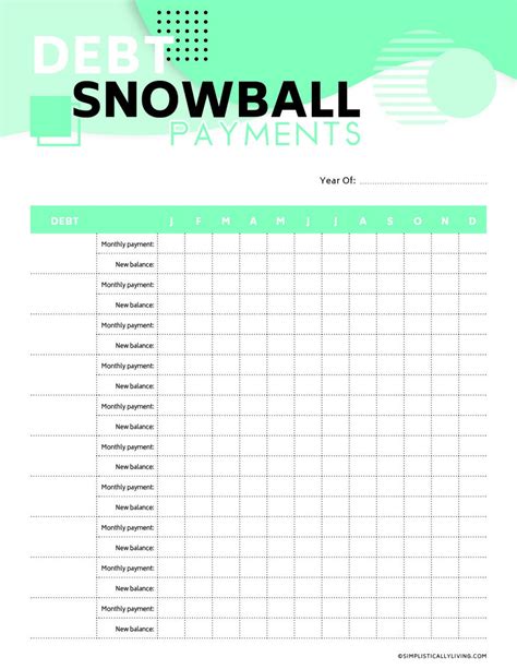 Free Debt Snowball Printable Worksheets – Simplistically Living