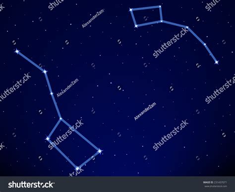 Illustration Big Dipper Little Dipper Constellation Stock Illustration ...