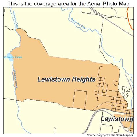 Aerial Photography Map of Lewistown Heights, MT Montana