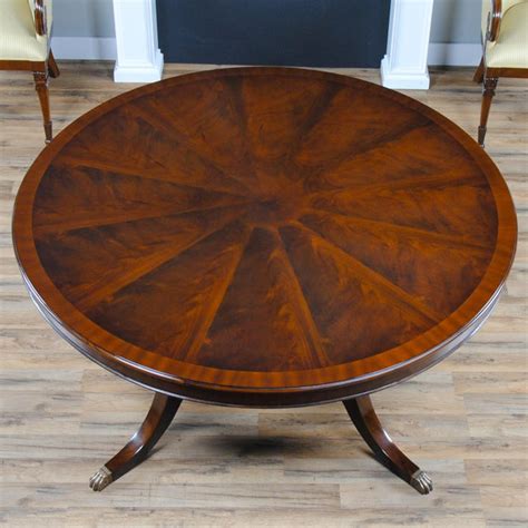 Traditional Round Mahogany Dining Table | Chairish