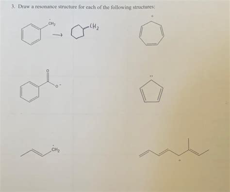 Solved 3. Draw a resonance structure for each of the | Chegg.com