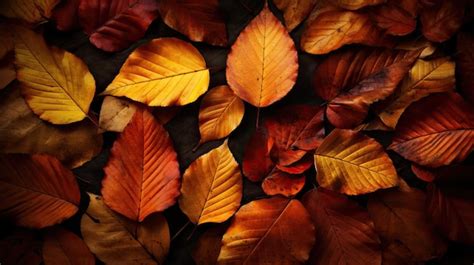 Premium Photo | Autumn leaves wallpaper with orange and brown colors ...