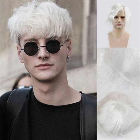 Fashion Super Thin Skin 100% Human Hair Pure White Color 8X10 Toupee ...