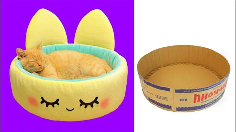 DIY CAT BED from cardbord BOX easy / How to make cat happy - YouTube ...