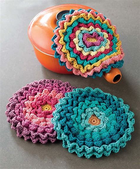 Crochet Flower Pot Coasters Free Pattern Free Written Pattern Available ...