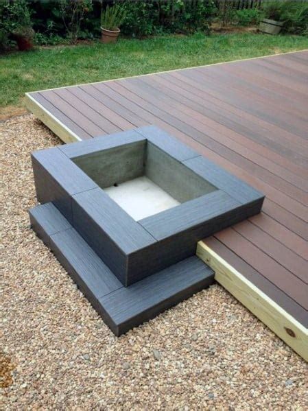 Top 50 Best Deck Fire Pit Ideas - Wood Safe Designs