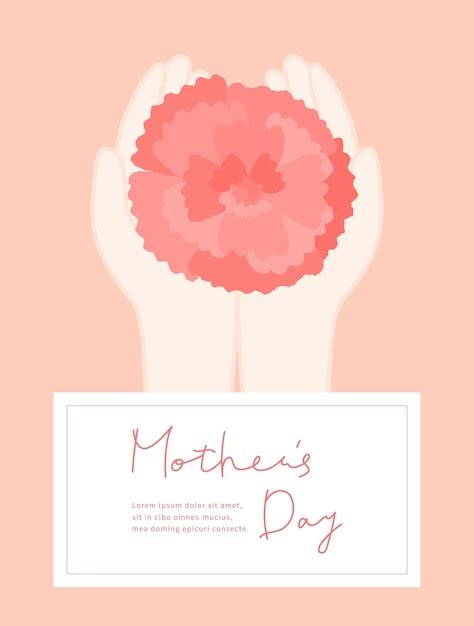 Premium Vector | Mother's day poster with carnation