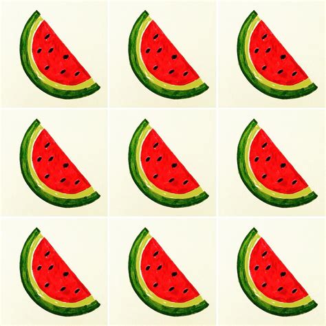 Watermelon Emoji Drawing by Busra Menekse