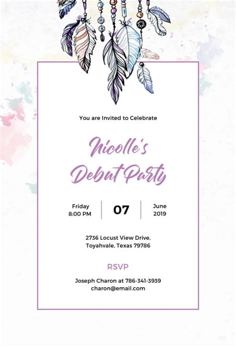 25 Beautiful Debut Invitation Templates Free Download