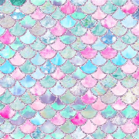 Teal Summer Mermaid Scales Wallpaper from Happywall.com Mermaid Room ...