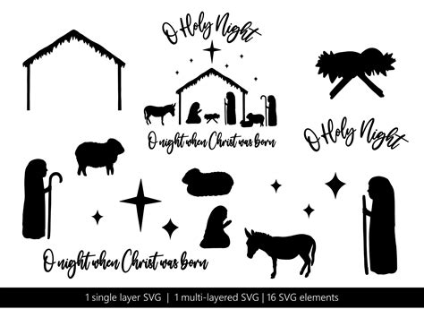 Nativity SVG Bundle Silhouette Nativity SVG Christian Christmas SVG ...