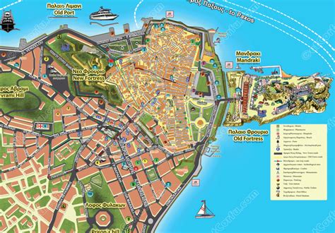 A Large Map of Corfu Town - AtCorfu