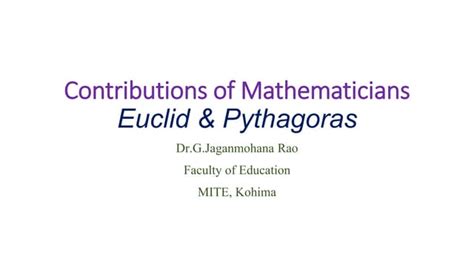 Contributions of mathematicians | PPT