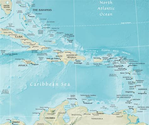 Printable Caribbean Map