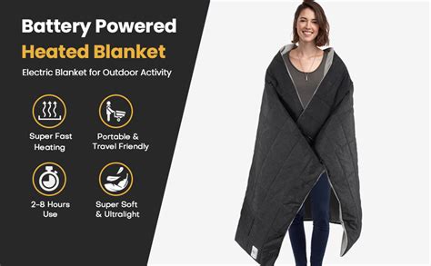 Amazon.com: Portable Heated Blanket Battery Operated, 60" x 40" USB ...